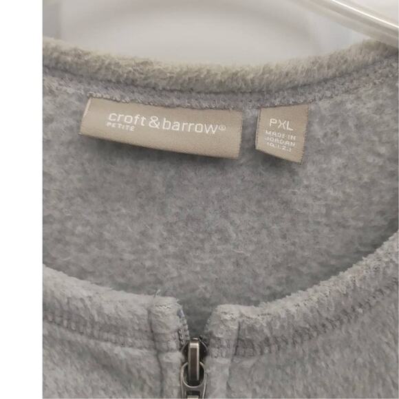 Croft & Barrow Sweater Zip Up Embroidered Winter Theme Cardinals Petite XL - Picture 3 of 6